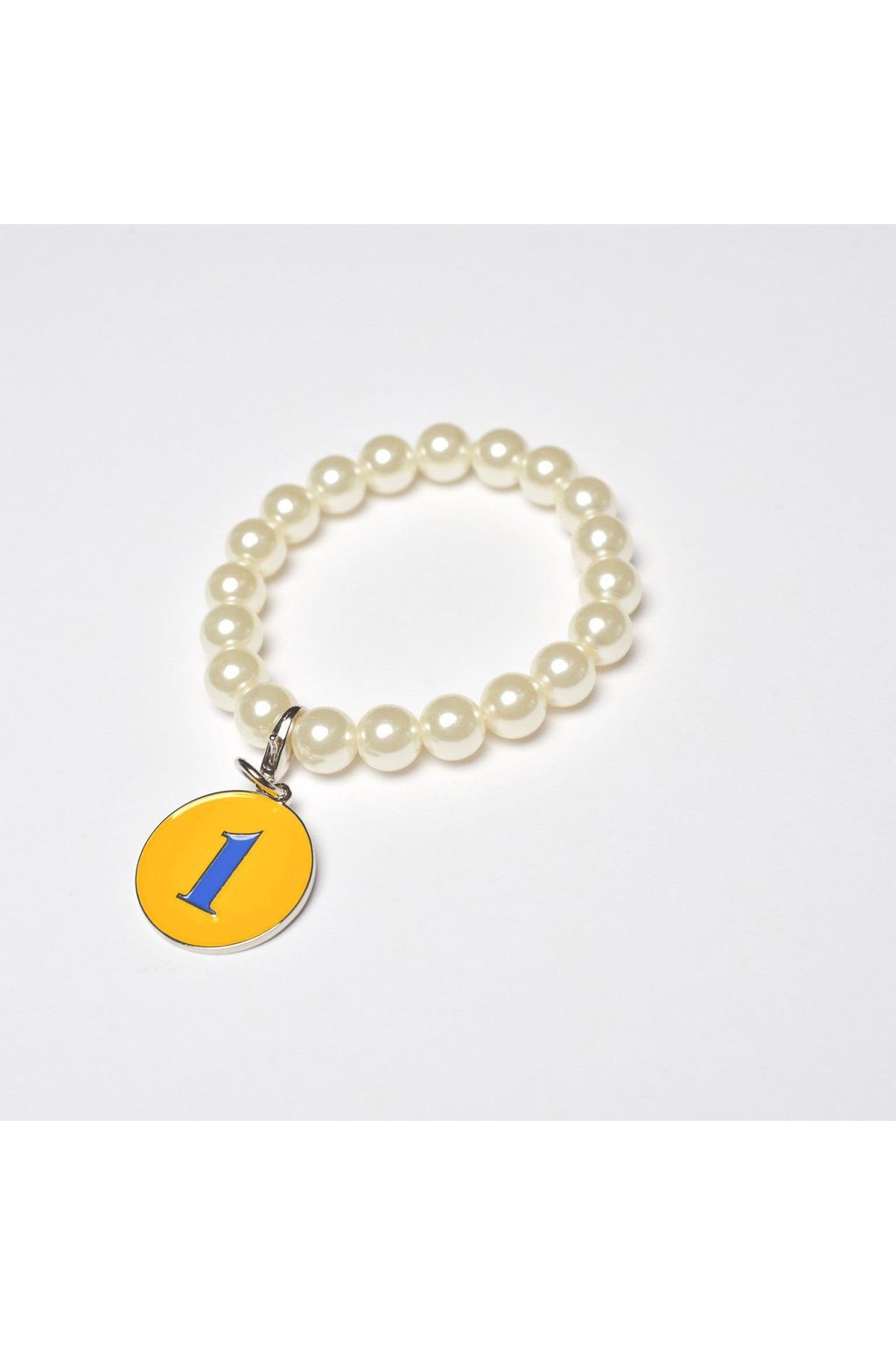 Pearl Bracelet with Rhoyal Number Charm