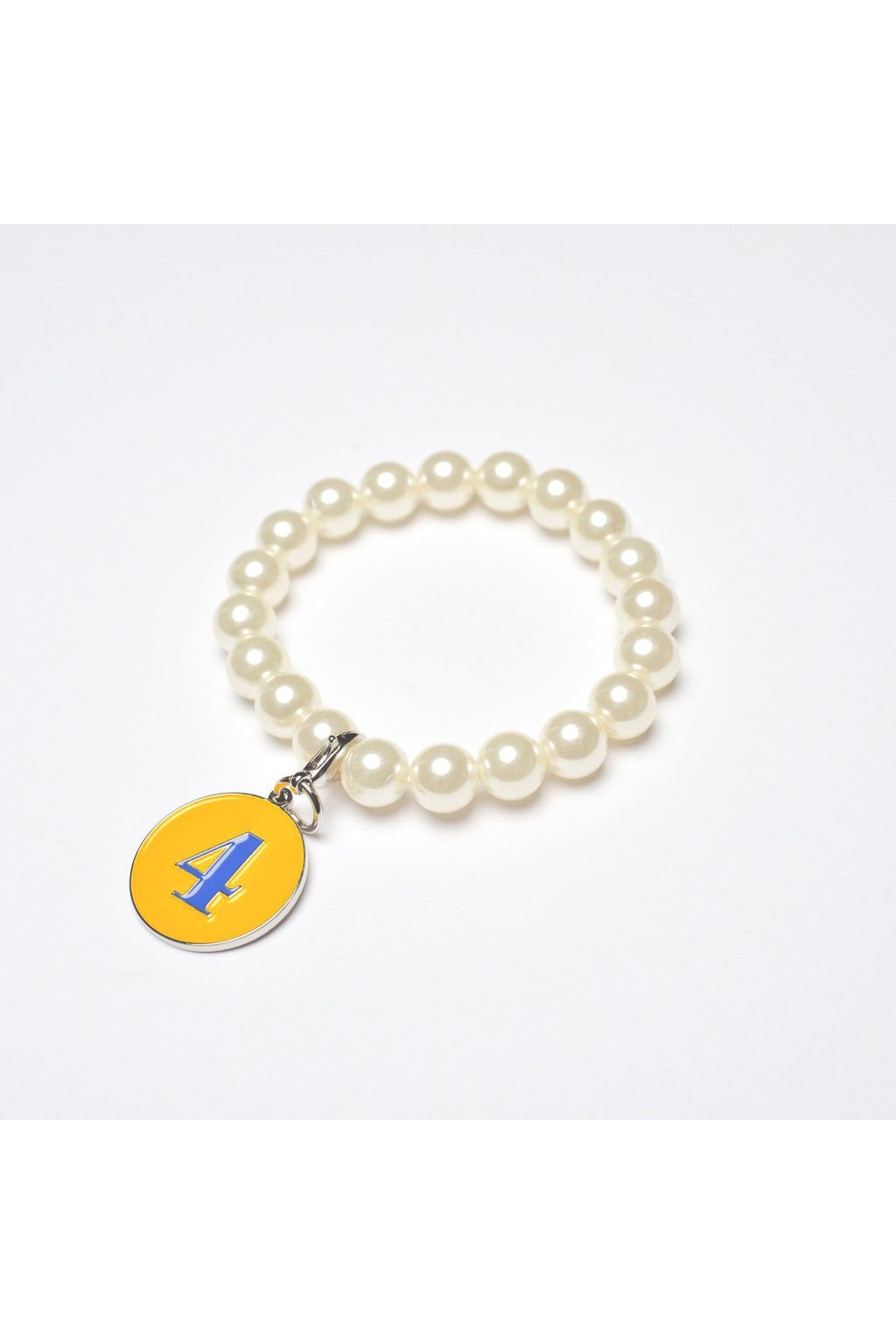 Pearl Bracelet with Rhoyal Number Charm