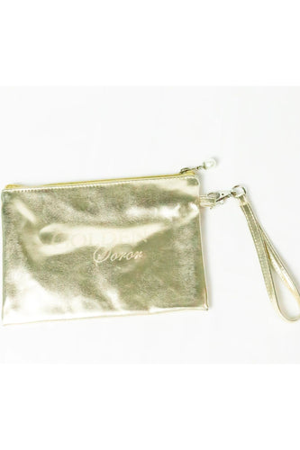 AKA Golden Soror Wristlet with Pearl Zipper