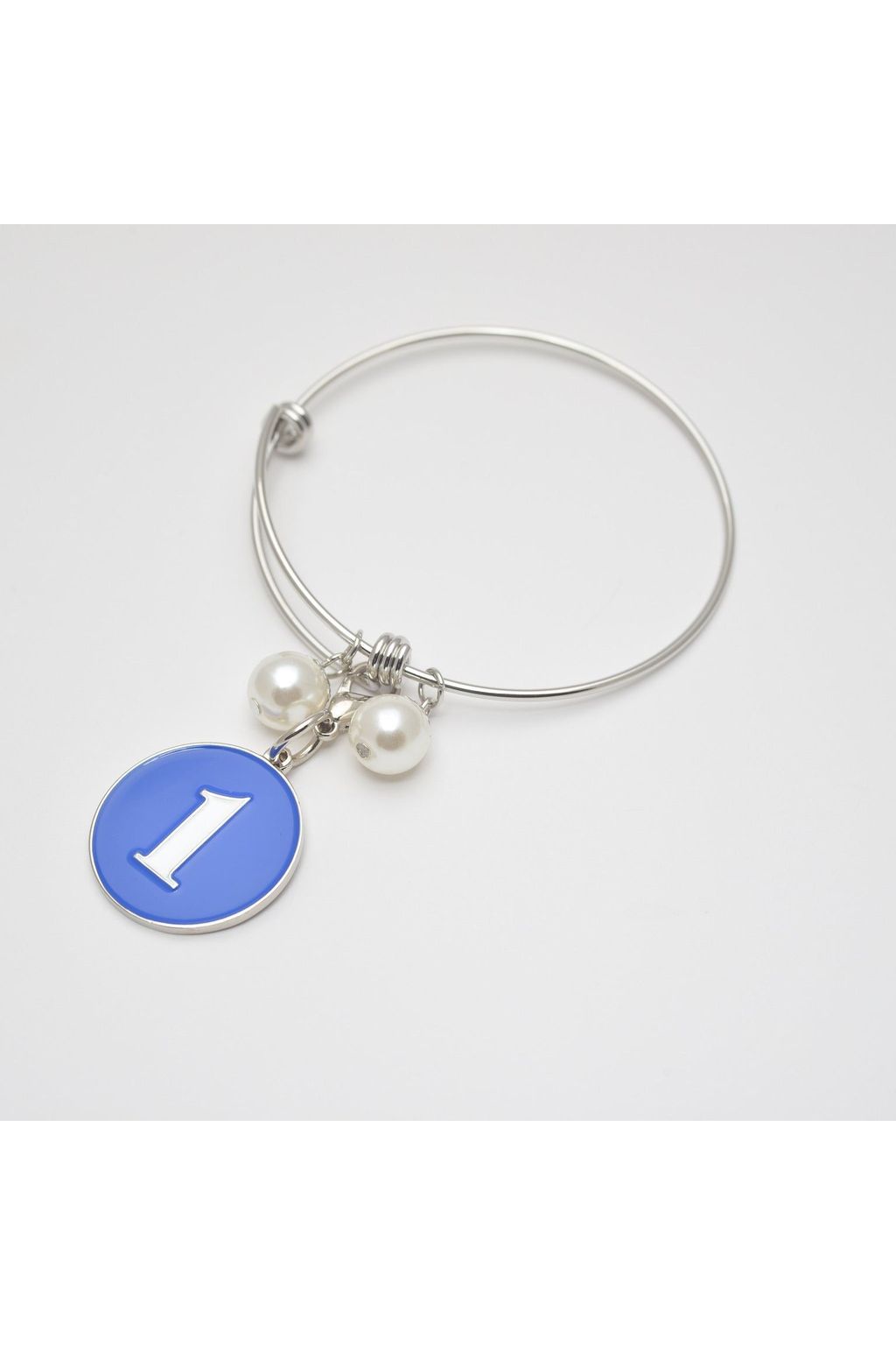 Silver Wire Bracelet with ZΦΒ Number Charm