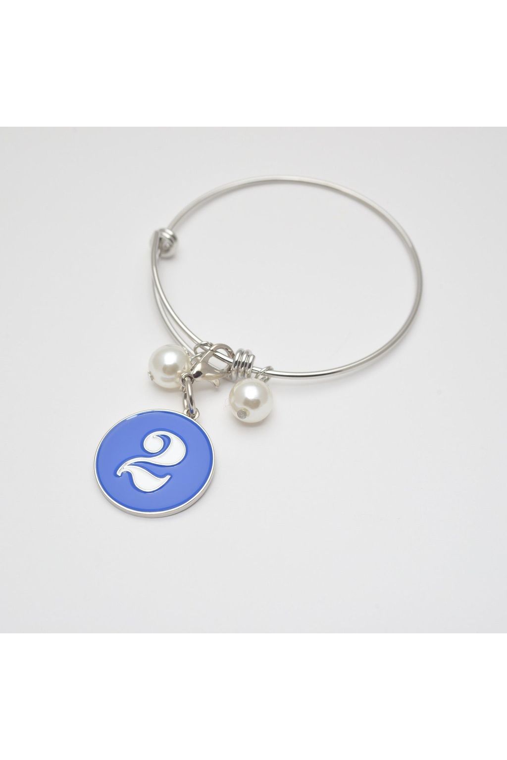 Silver Wire Bracelet with ZΦΒ Number Charm