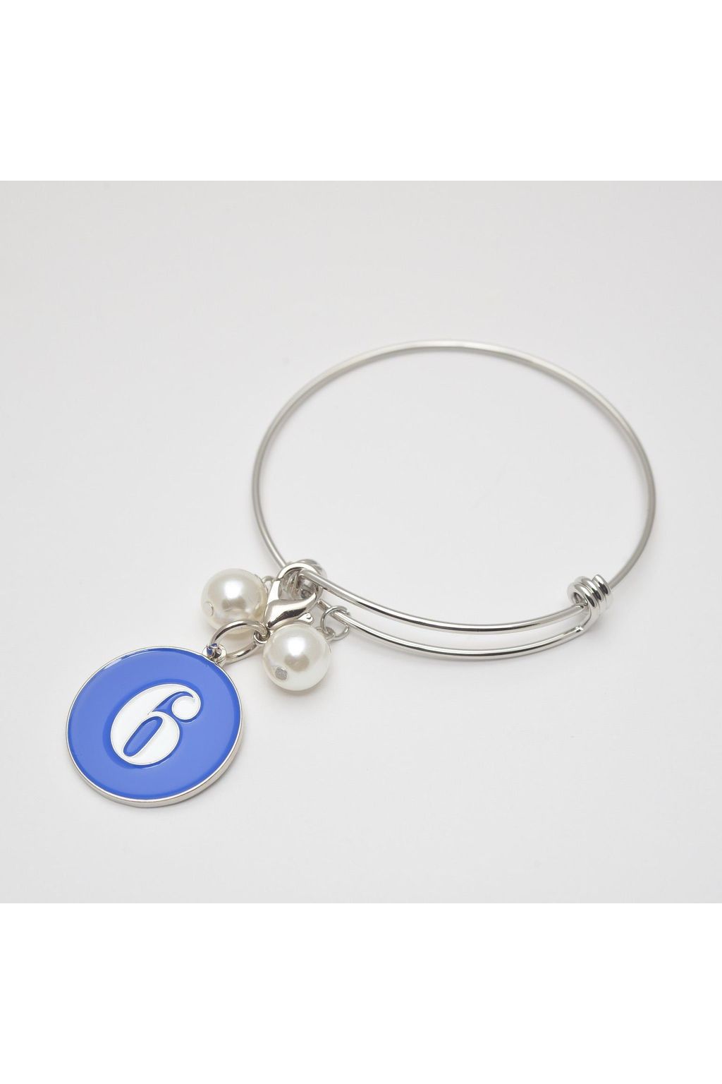 Silver Wire Bracelet with ZΦΒ Number Charm