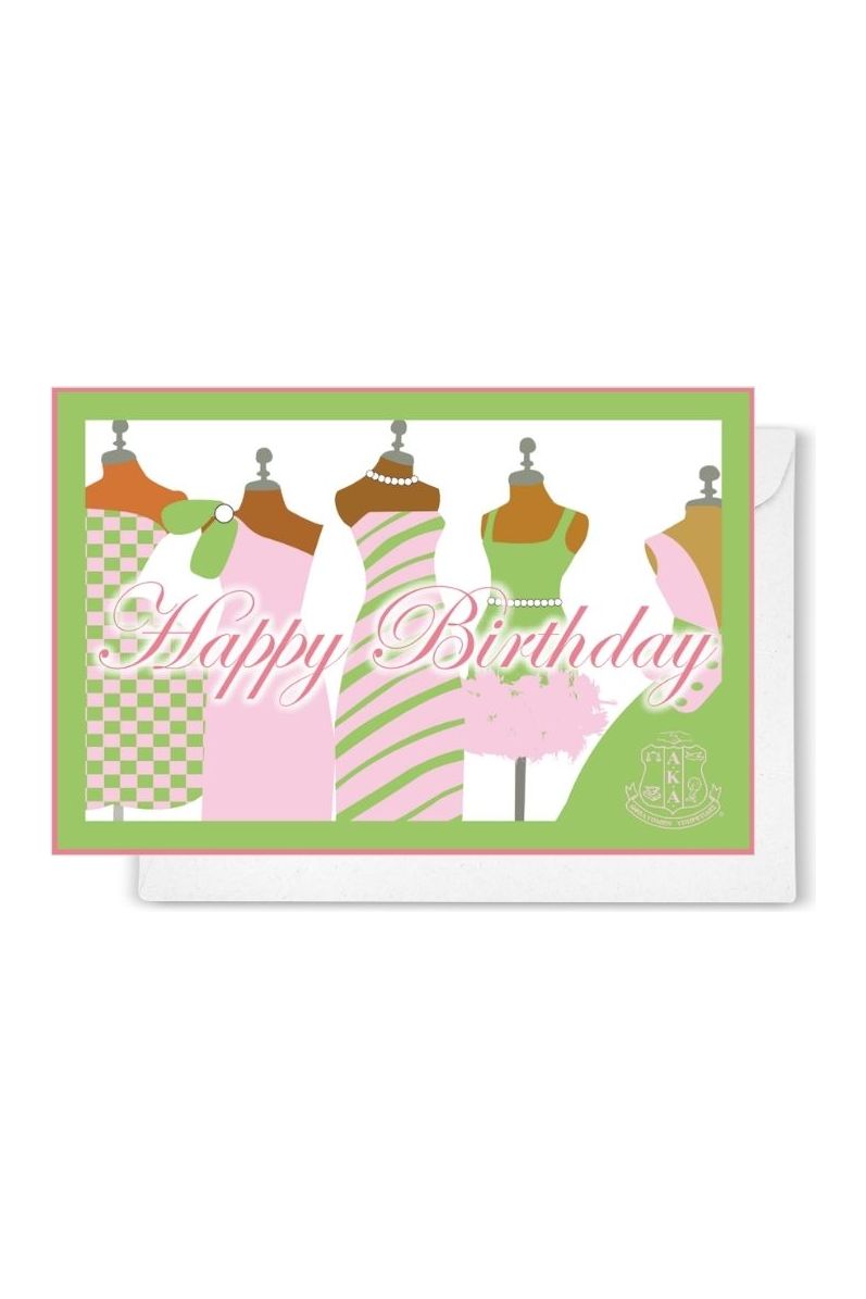 AKA Happy Birthday Dress Notecards