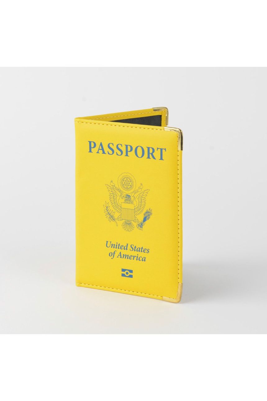 Gold and Blue Passport Cover