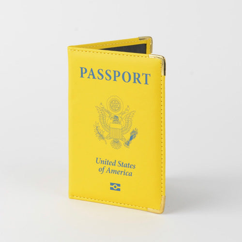 Gold and Blue Passport Cover