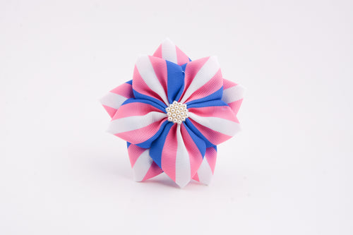 White, Pink, & Blue Ribbon Pin