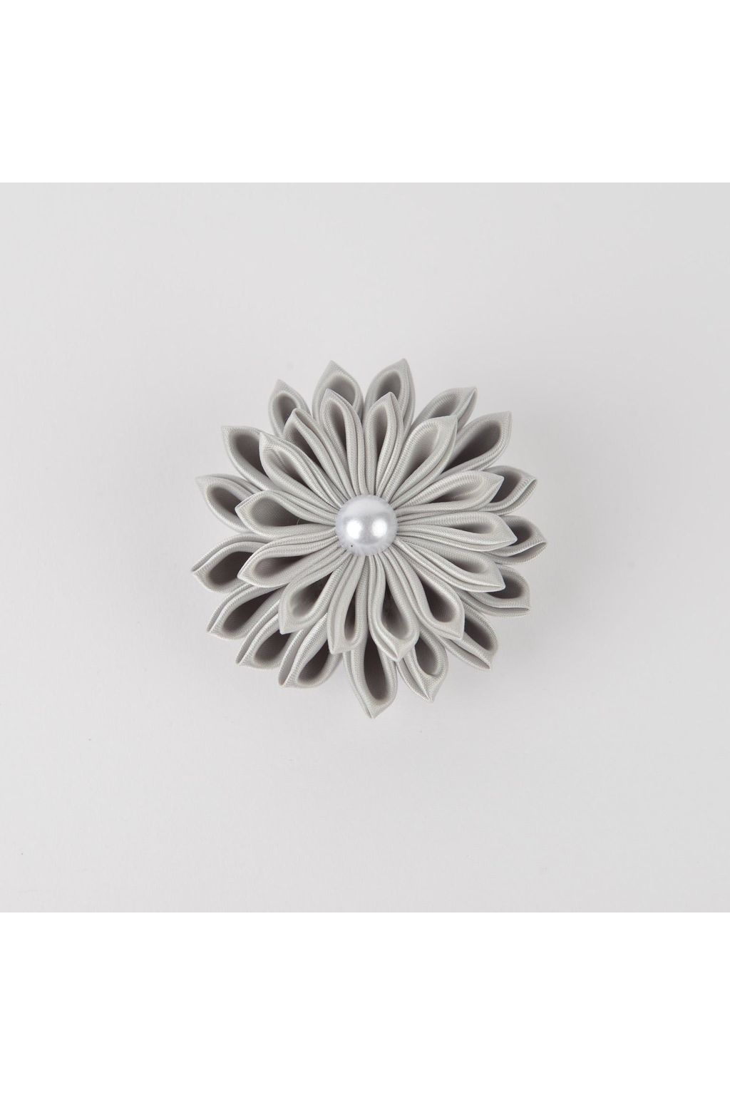 Silver Ribbon Flower Pin