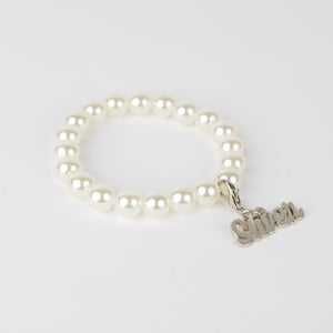 Pearl Bracelet with Silver Charm