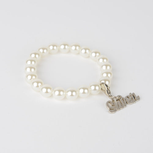 Pearl Bracelet with Silver Charm