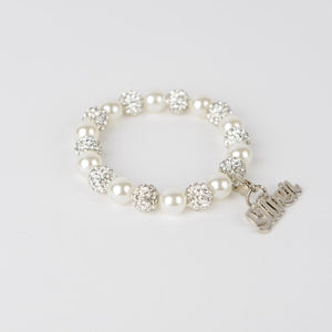 Silver Bling and Pearl w/Silver Charm