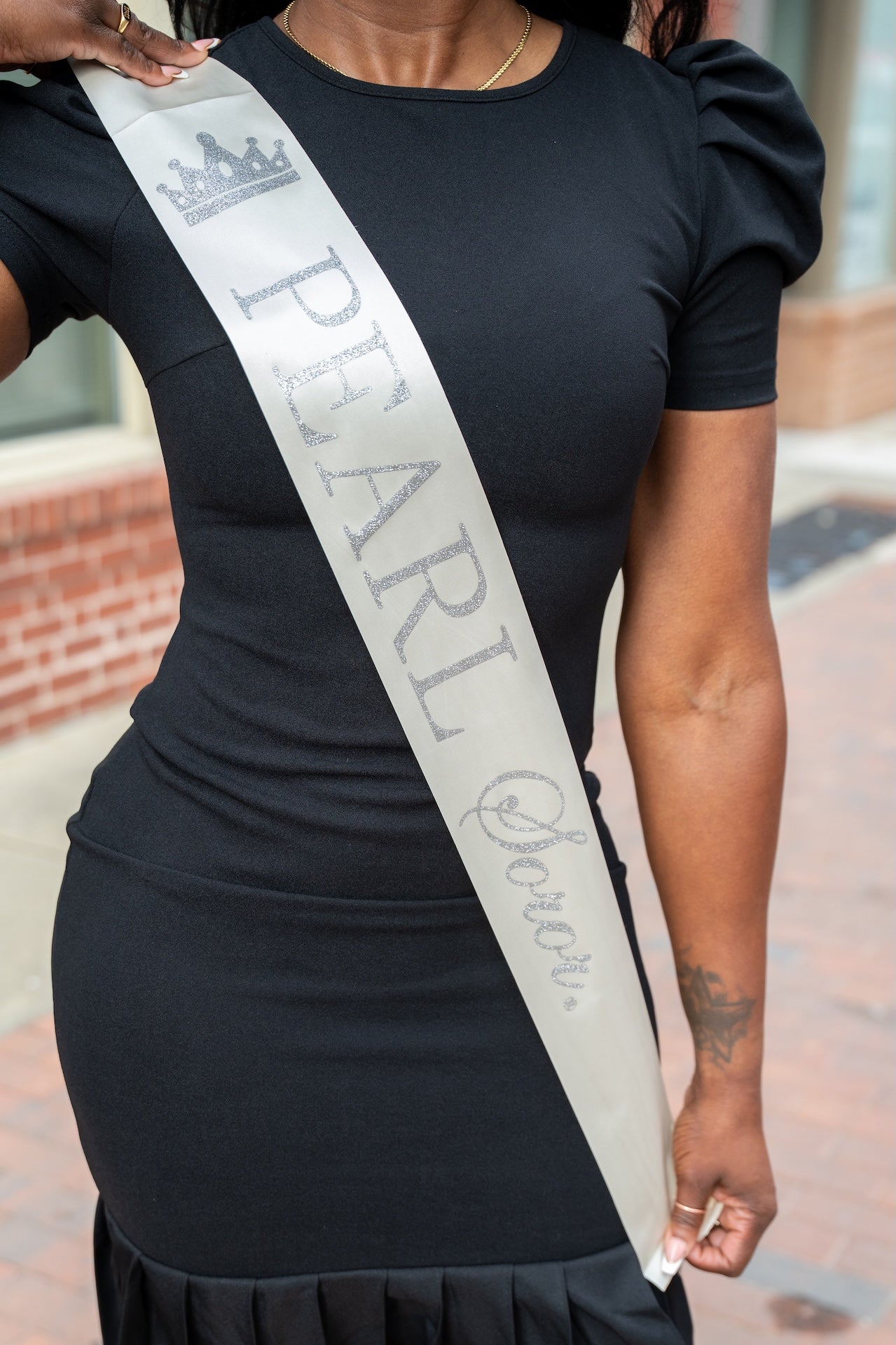 Pearl Soror Cream Sash