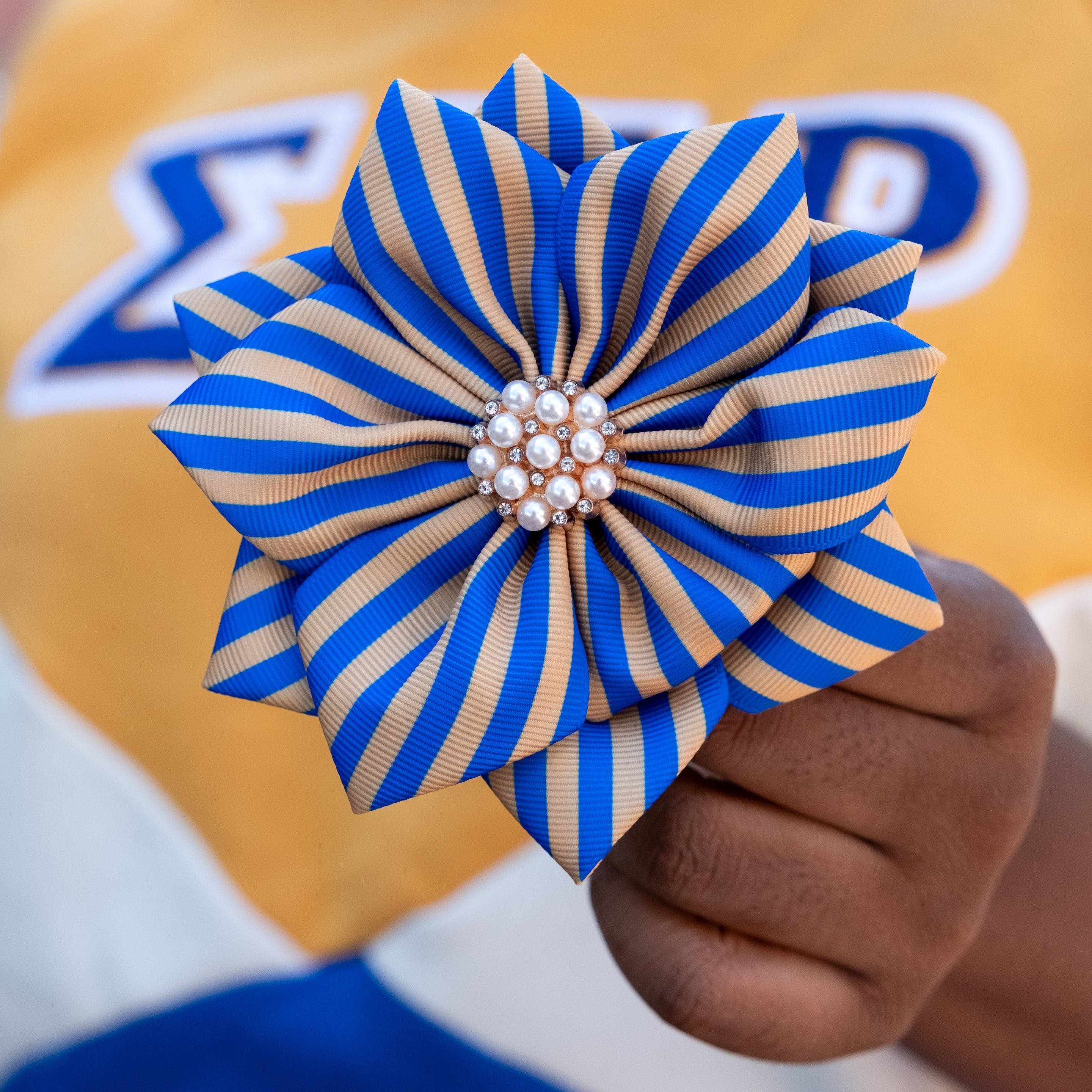 ΣΓΡ Striped Ribbon Pin