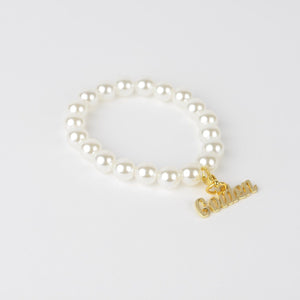 Pearl Bracelet with Golden Charm