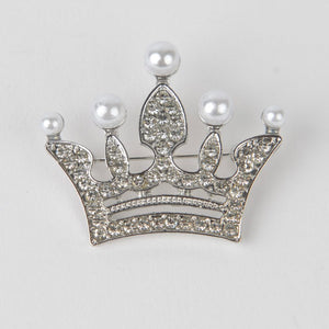 Silver Crown Lapel Pin