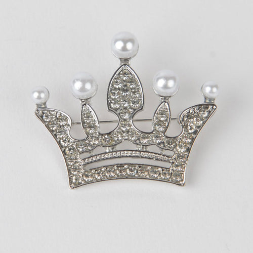 Silver Crown Lapel Pin
