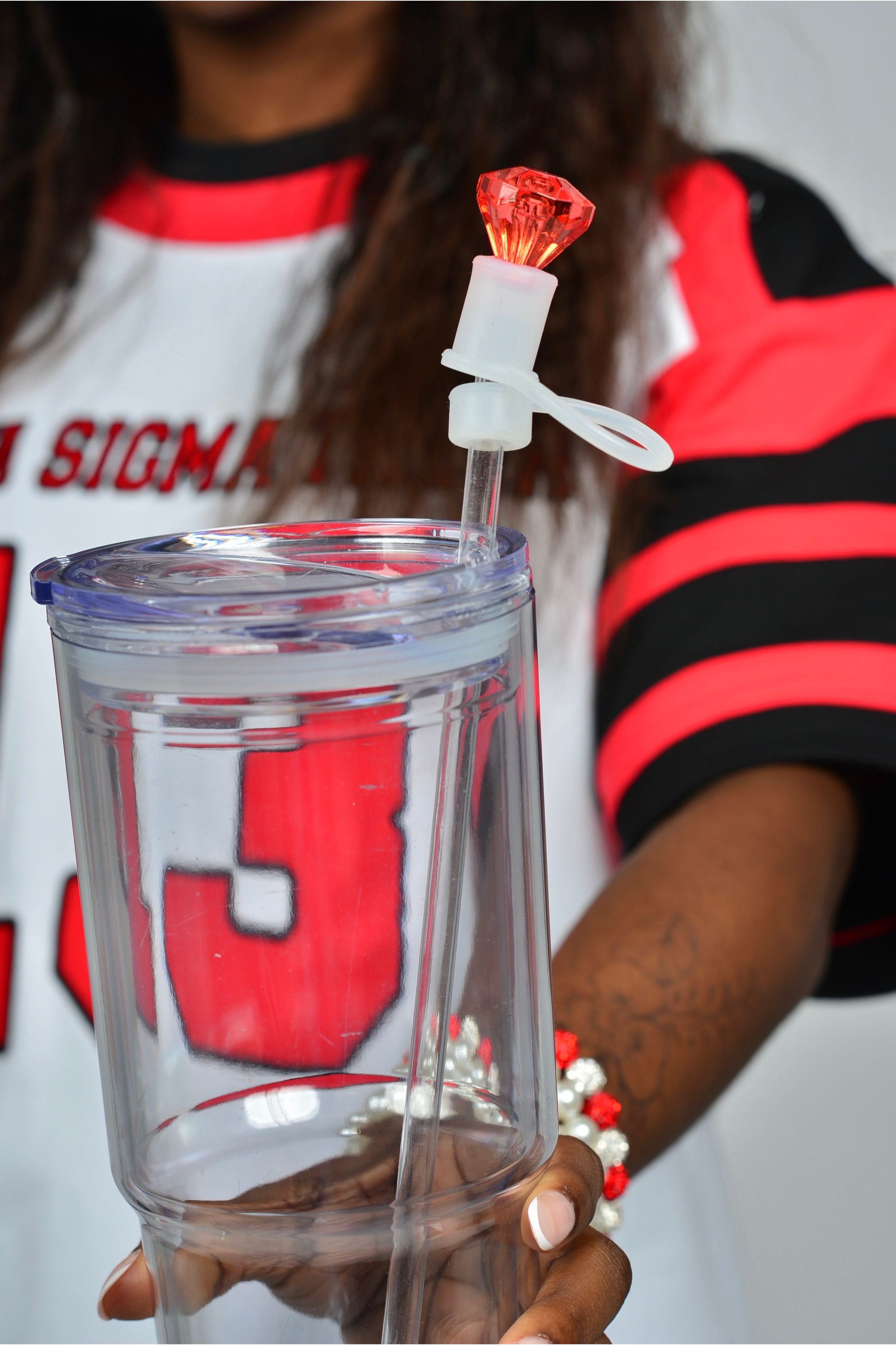 ΔΣΘ Gem Straw Topper