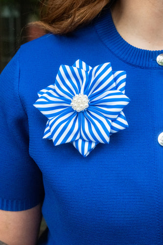 ΖΦΒ Striped Ribbon Pin
