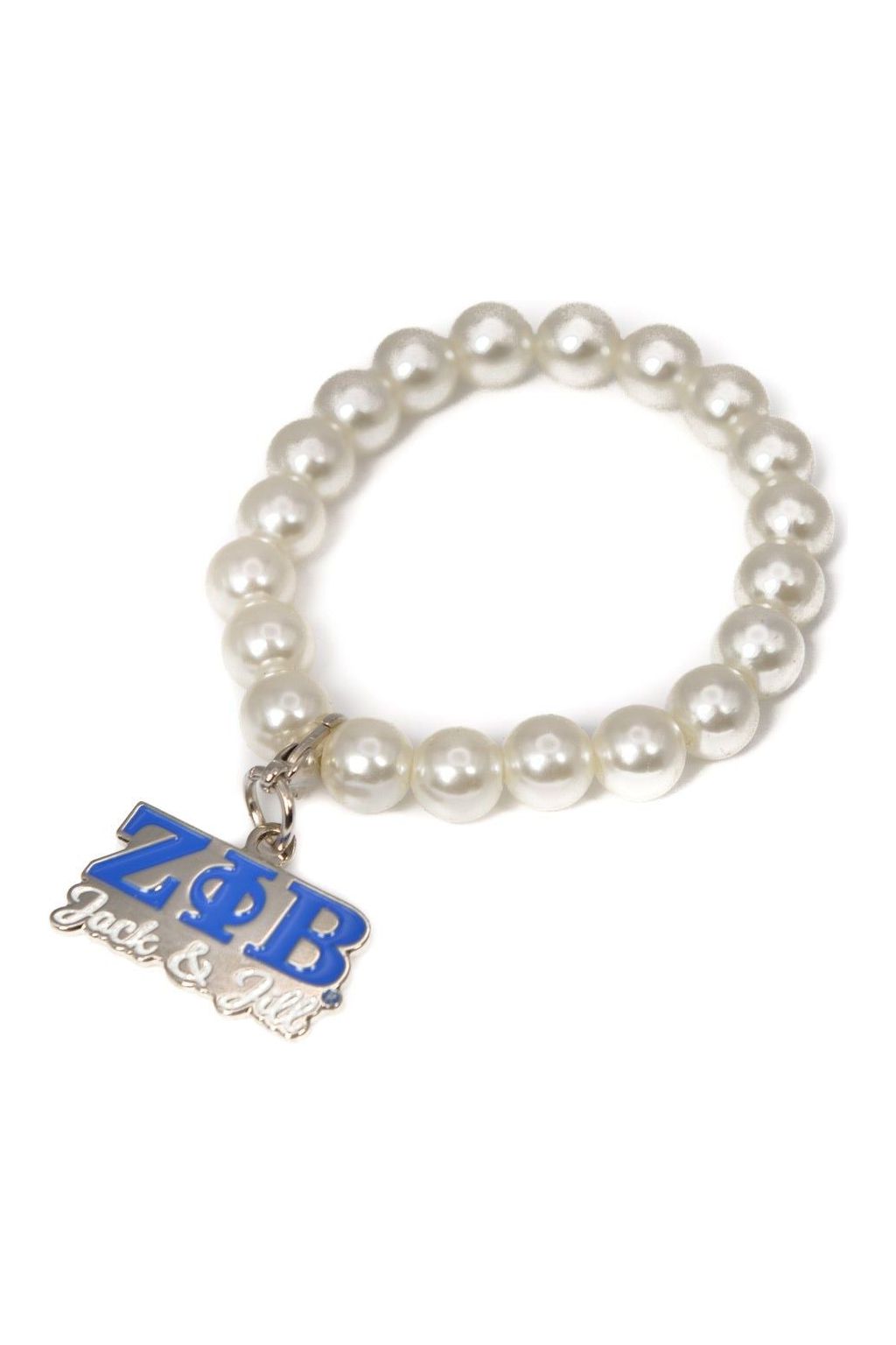 Pearl Bracelet with ZΦΒ & Jack and Jill Charm