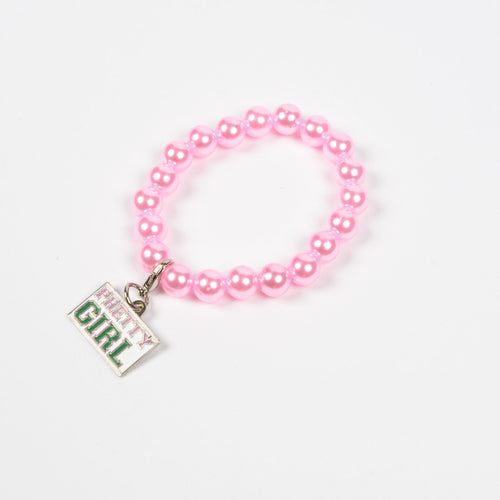 AKA Pink Pearl Bracelet with Pretty Girl Charm