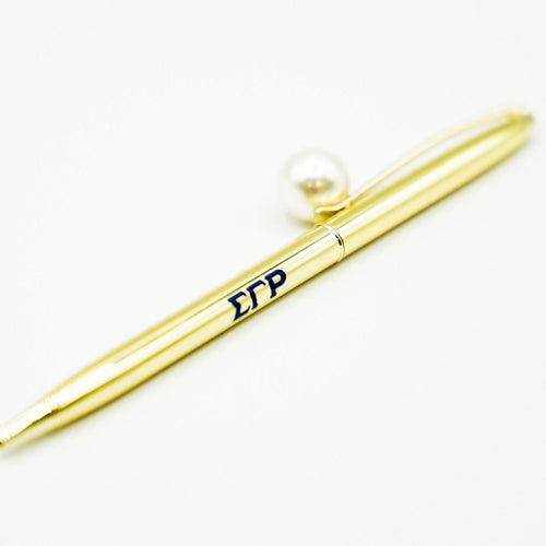 Sigma Gamma Rho Gold Ink Pen with Pearl