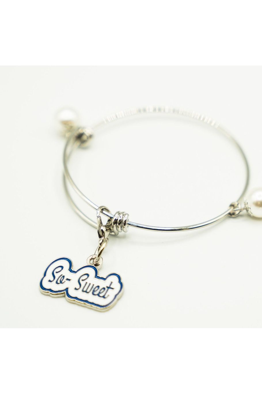 ZΦΒ  Silver Wire Bracelet with So Sweet Charm