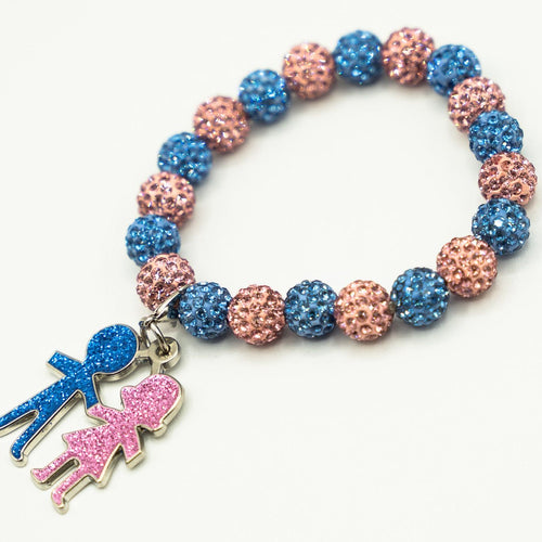 Jack and Jill of America, Inc. Bling Bracelet with Boy & Girl Charm