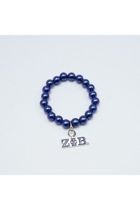 ΖΦΒ Blue Pearl Bracelet with  ΖΦΒ Charm