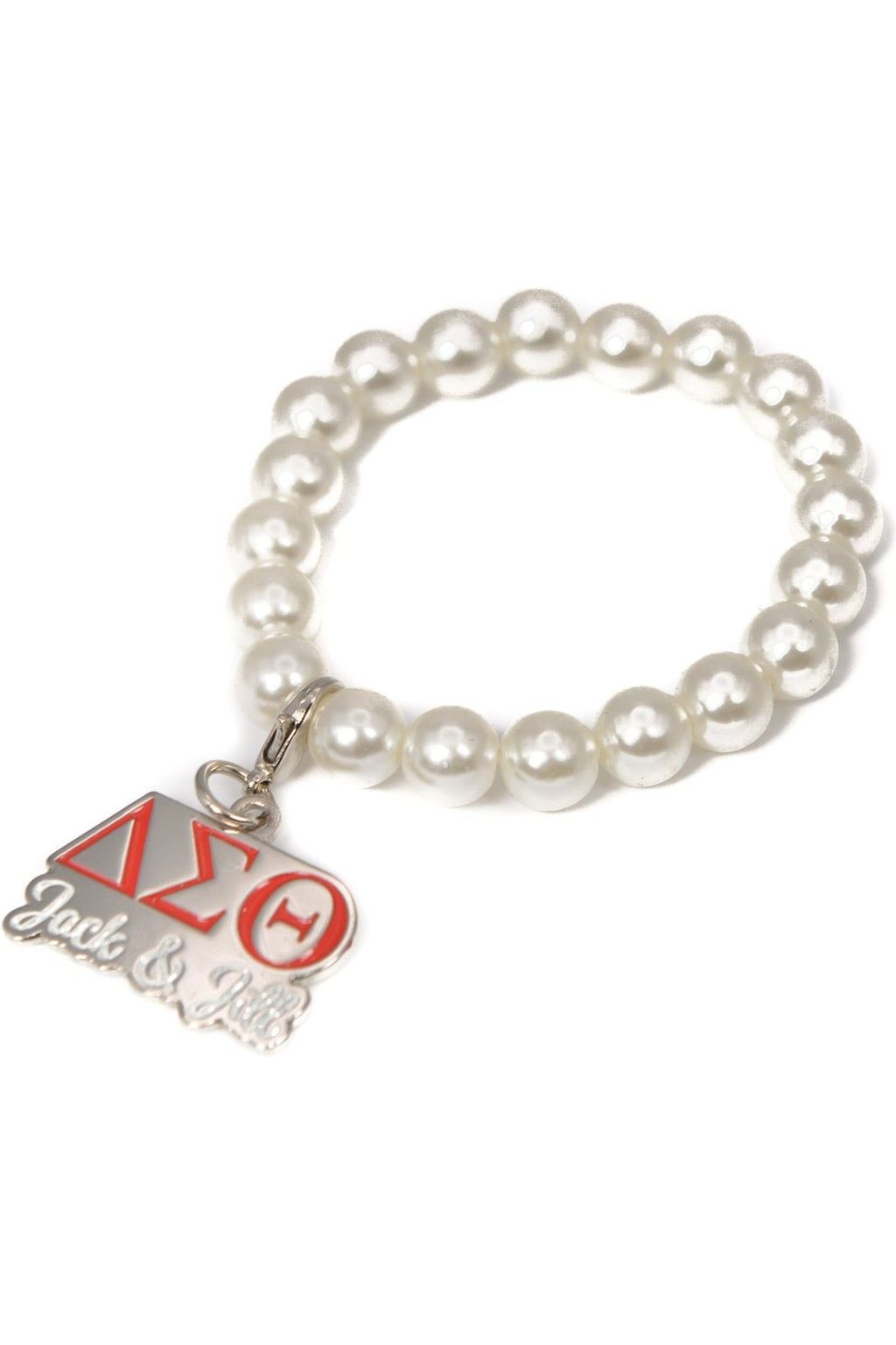 Pearl Bracelet with ΔΣΘ & Jack and Jill Charm