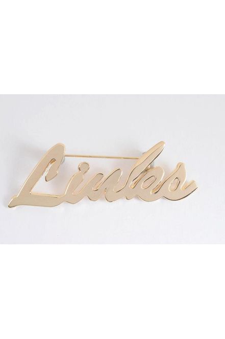 Links, Inc. Gold Cursive Lapel Pin