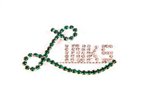 Links, Inc. Script Crystal Lapel Pin