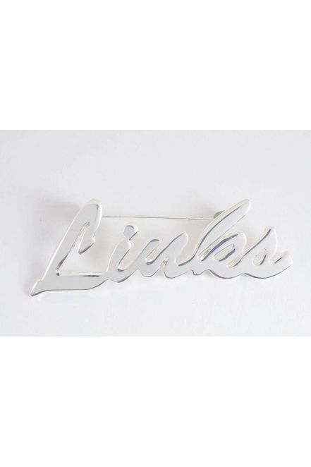 Links, Inc. Silver Cursive Lapel Pin