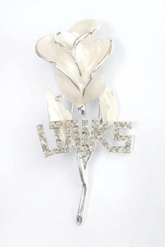 Links, Inc. Uninterrupted White Rose Lapel Pin