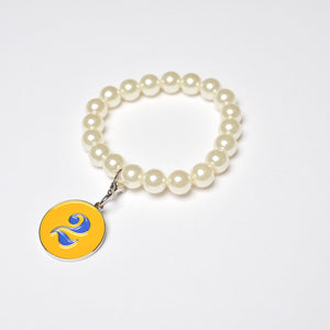 Pearl Bracelet with Rhoyal Number Charm