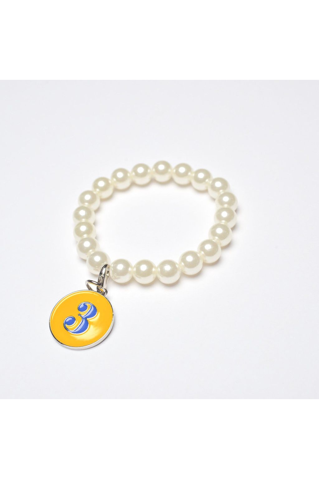 Pearl Bracelet with Rhoyal Number Charm
