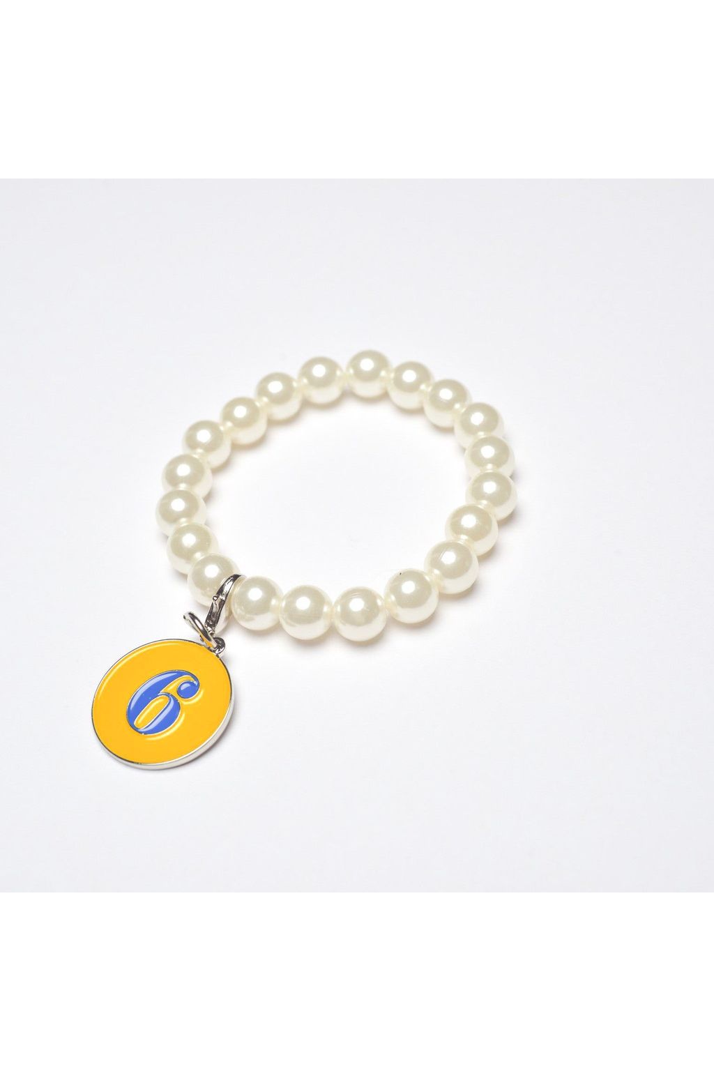 Pearl Bracelet with Rhoyal Number Charm