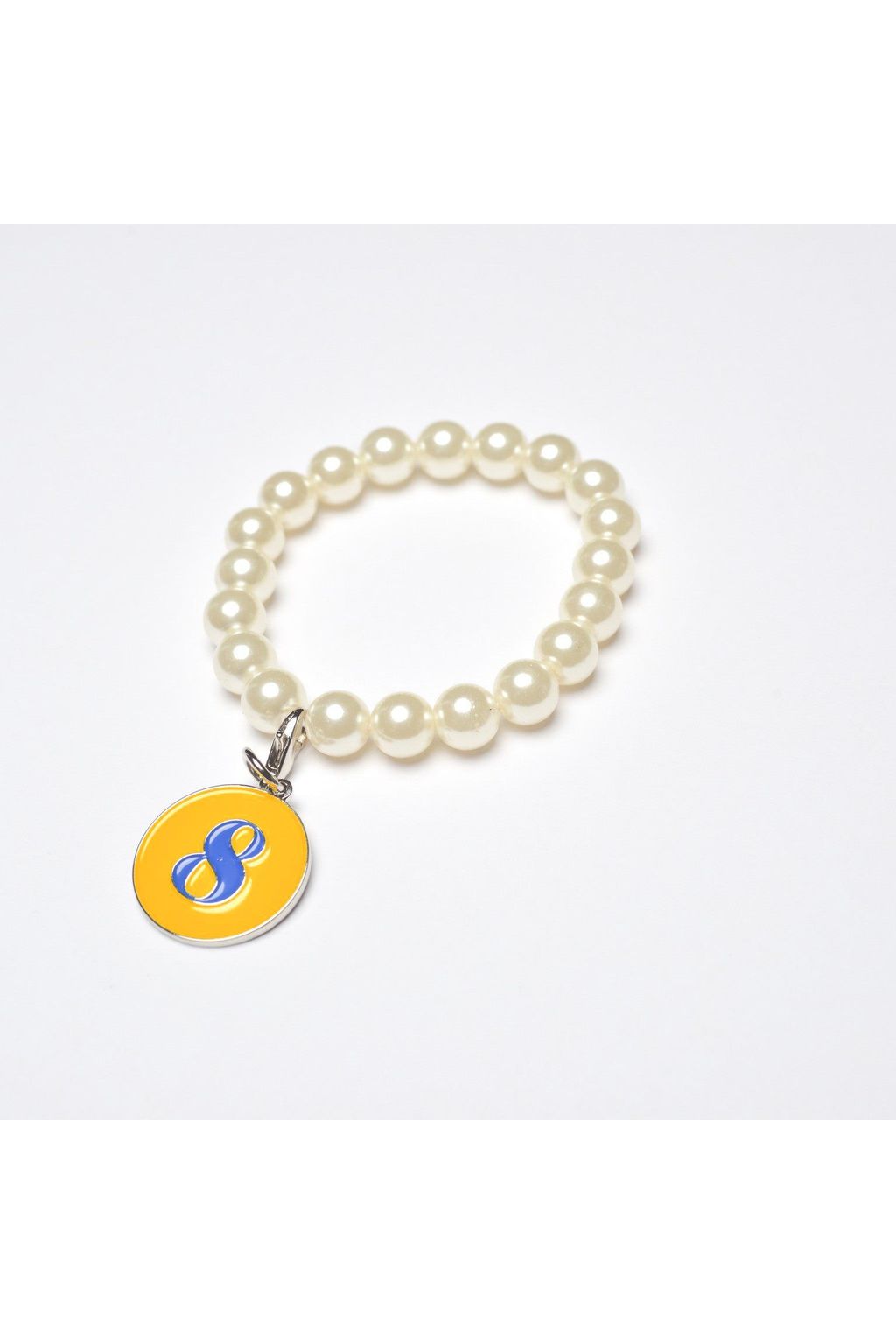 Pearl Bracelet with Rhoyal Number Charm