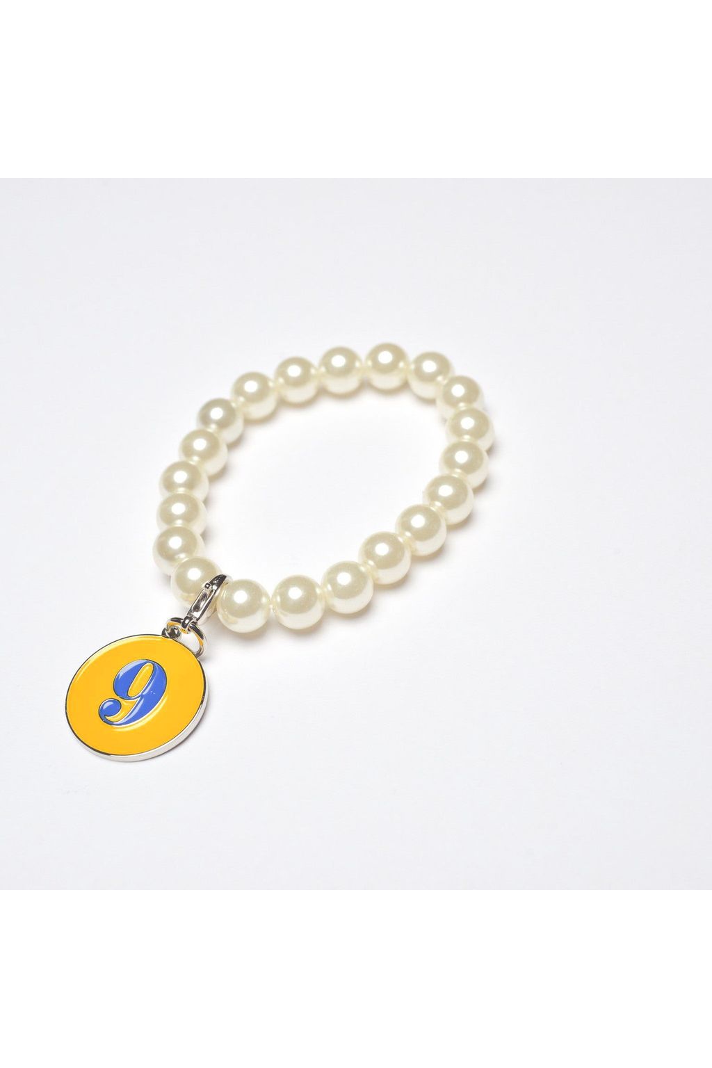 Pearl Bracelet with Rhoyal Number Charm