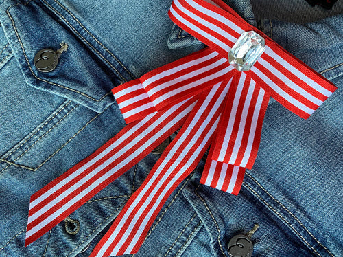 Red and White Brooch