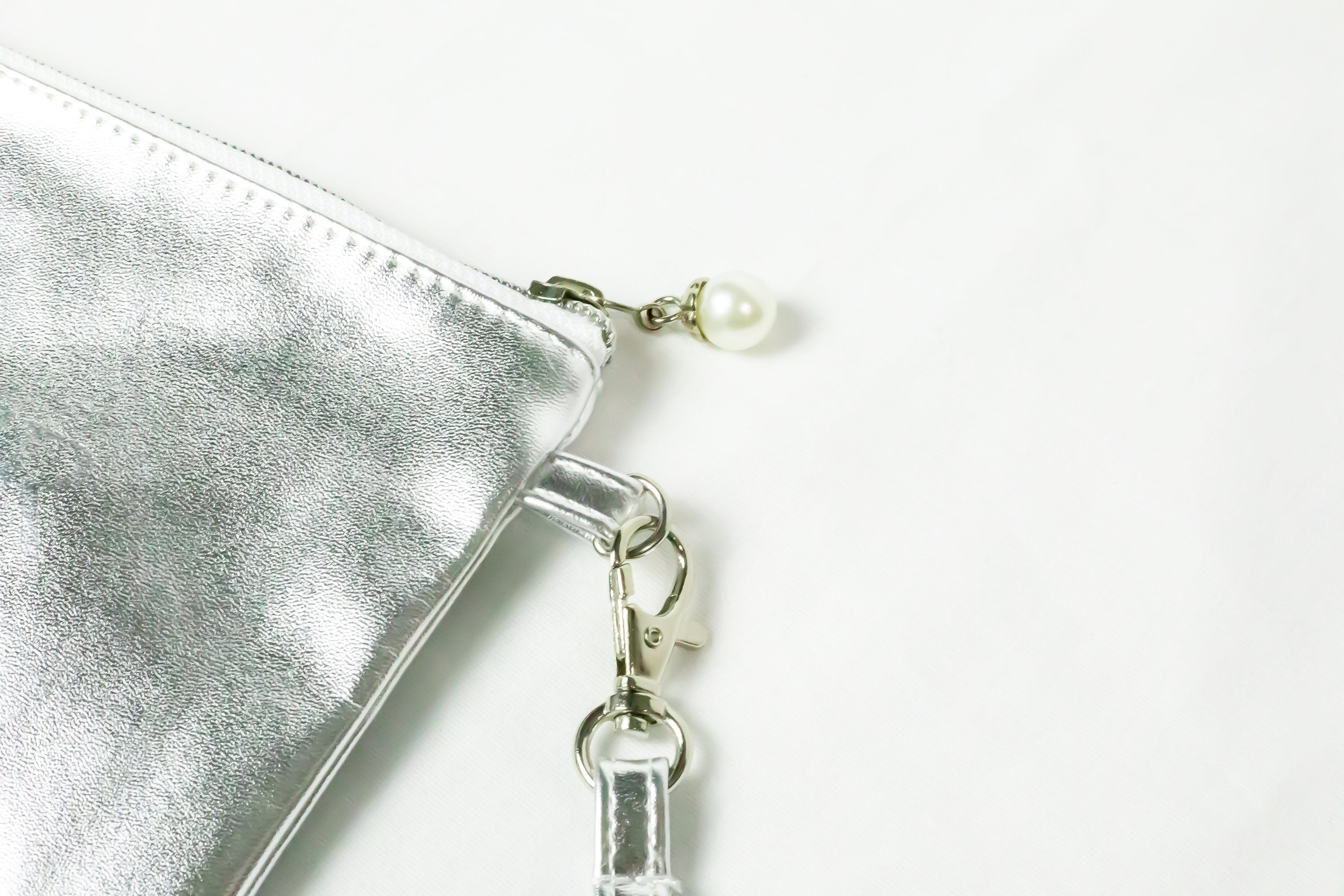Silver gray clutch purse - Gem