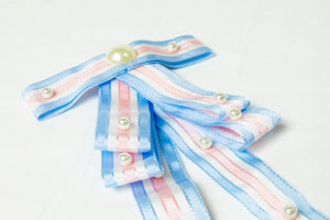 Pink and Blue Pearl Brooch