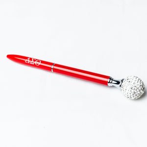 Delta Sigma Theta Red Ink Pen with Bling Ball