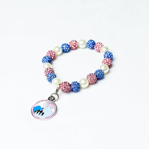 Jack and Jill Bling & Pearl Bracelet with Logo Charm