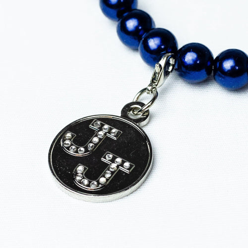 Jack and Jill Blue Pearl Bracelet with Bling Charm