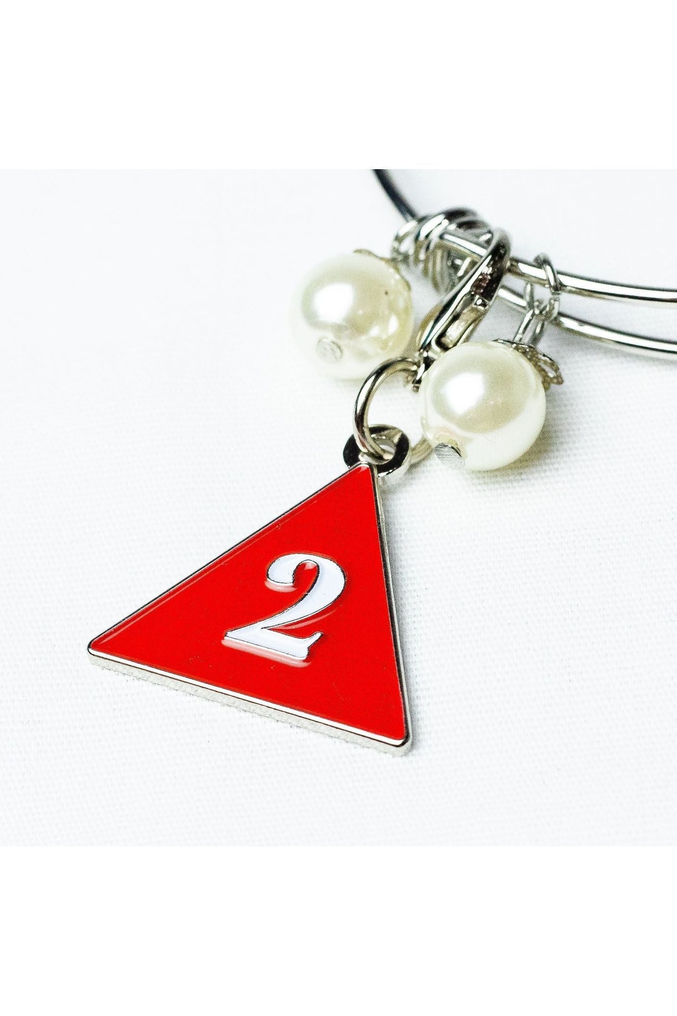 Silver Wire Bracelet with ΔΣΘ Number Charm