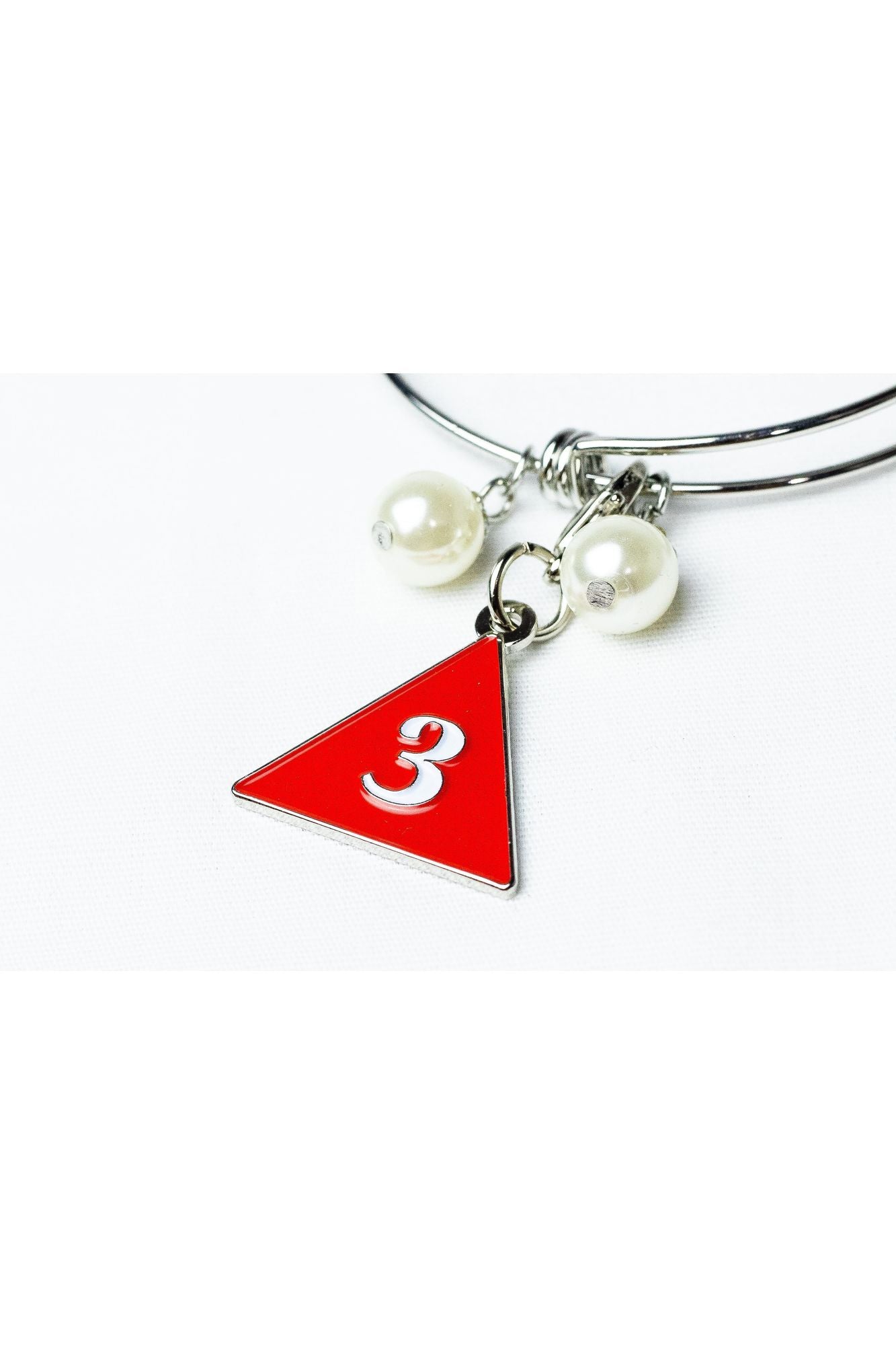 Silver Wire Bracelet with ΔΣΘ Number Charm