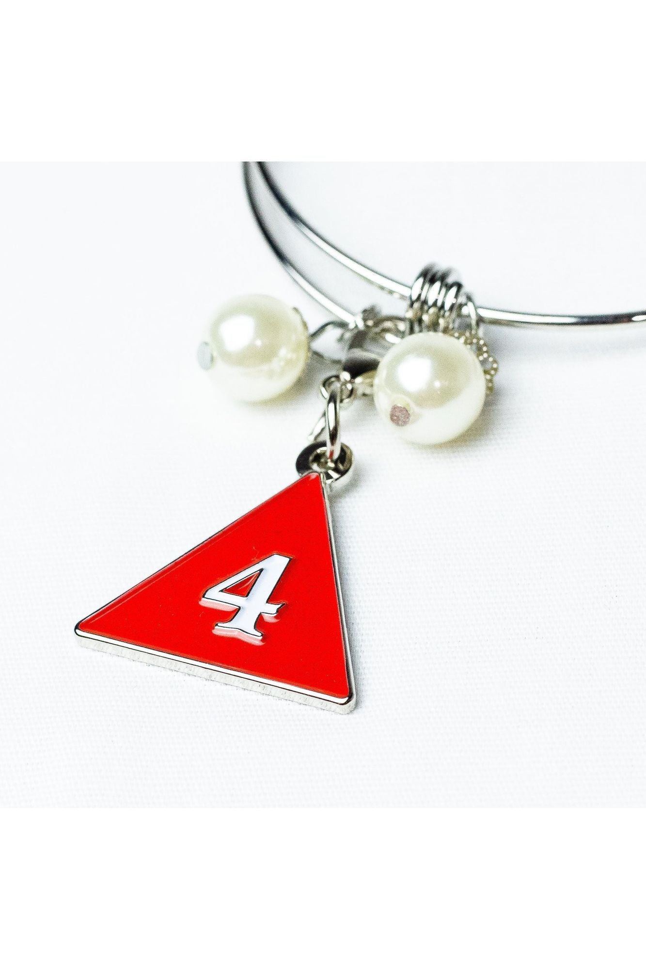 Silver Wire Bracelet with ΔΣΘ Number Charm