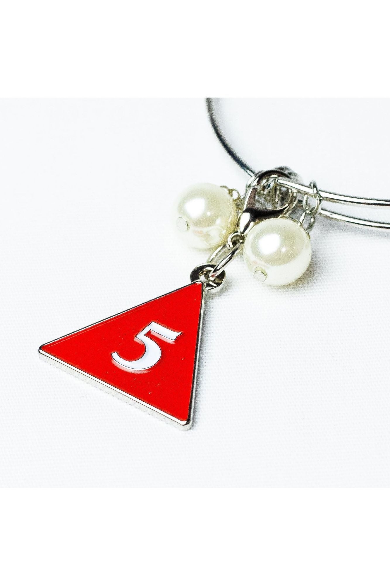 Silver Wire Bracelet with ΔΣΘ Number Charm