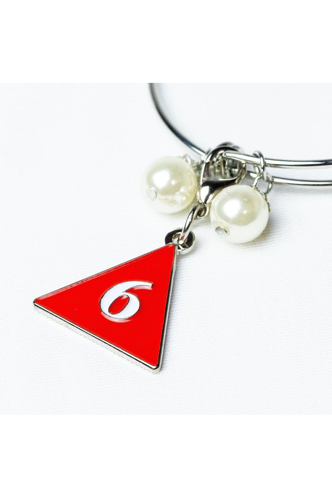 Silver Wire Bracelet with ΔΣΘ Number Charm