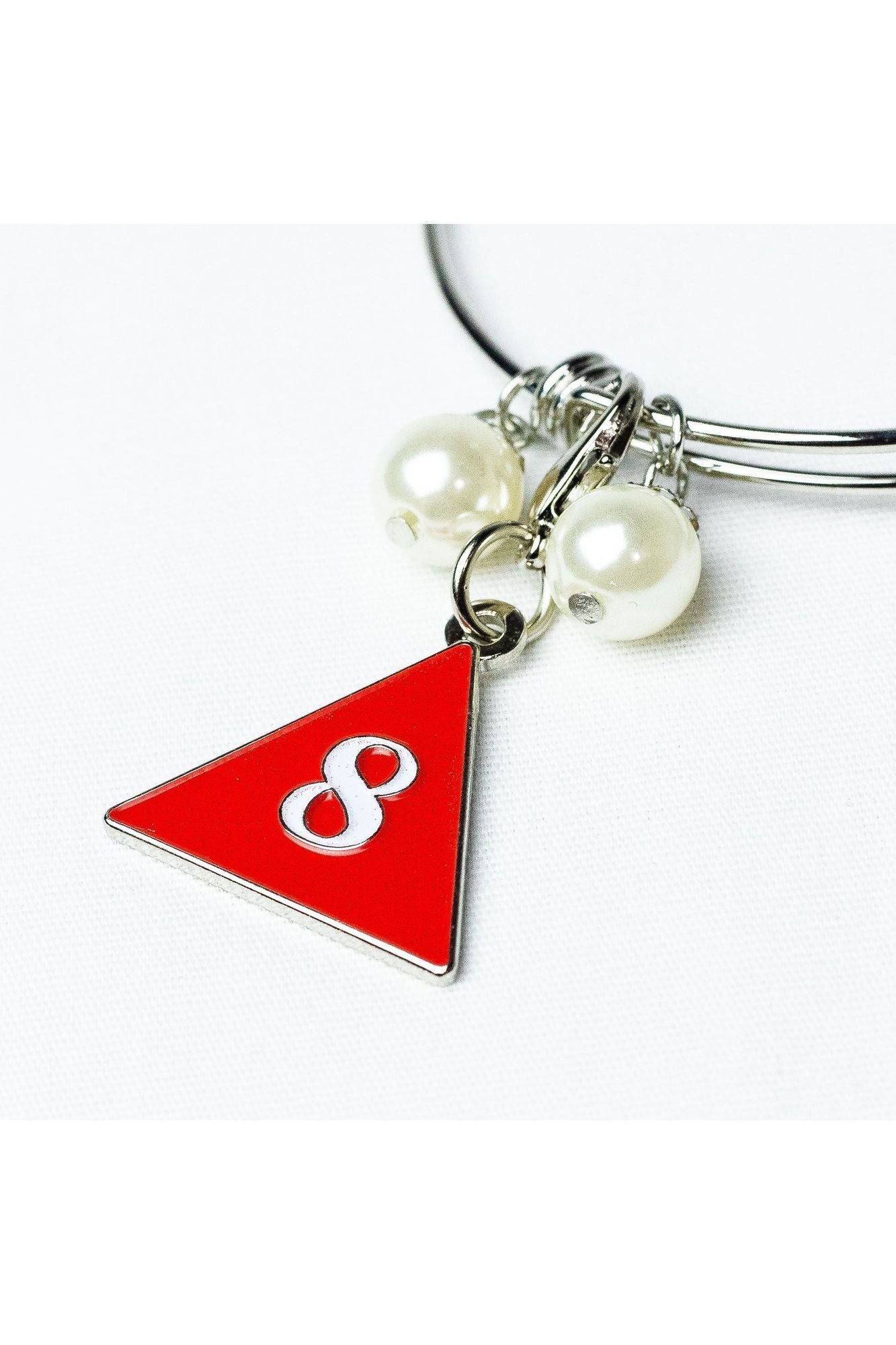 Silver Wire Bracelet with ΔΣΘ Number Charm