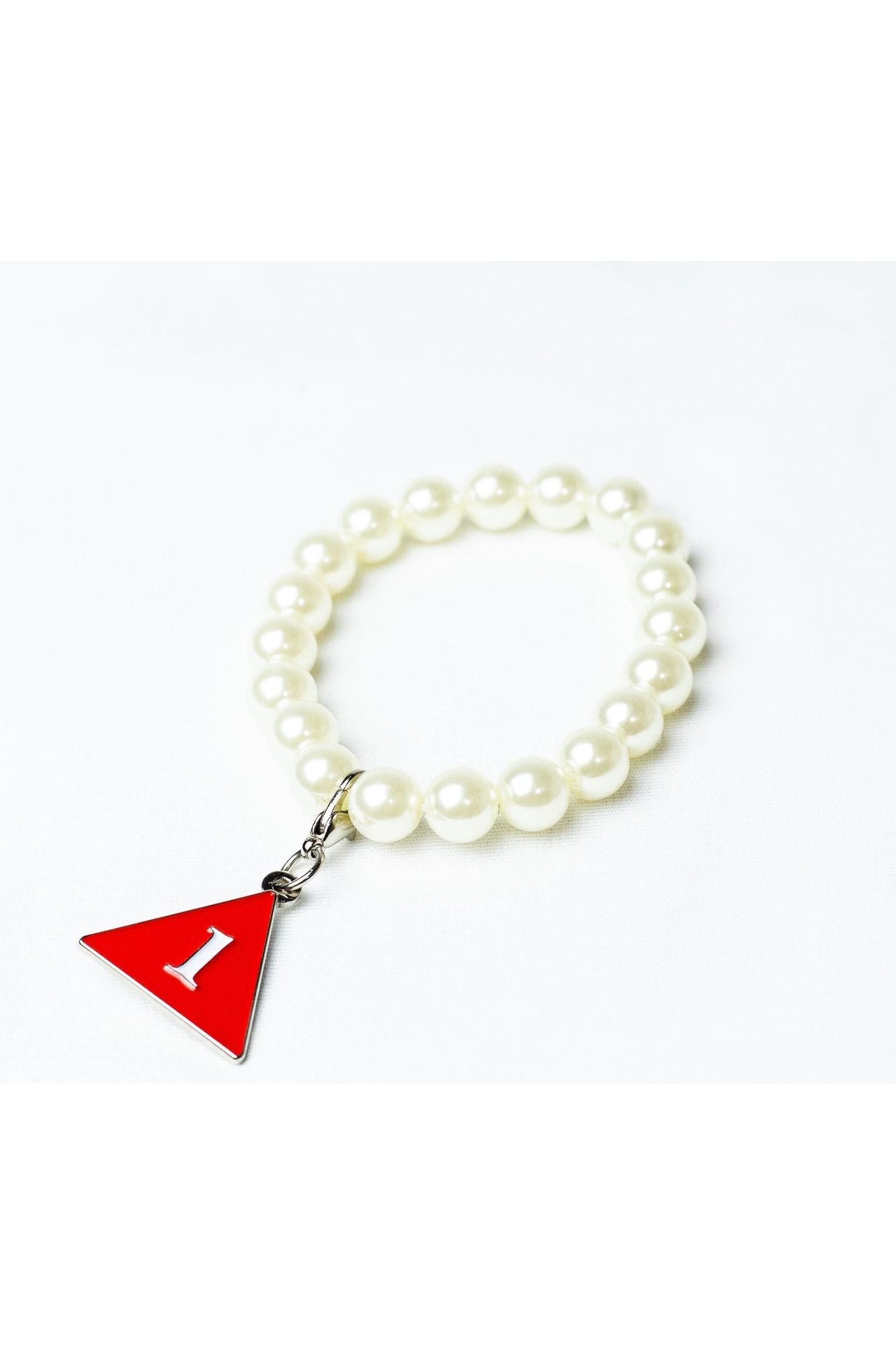 Pearl Bracelet with ΔΣΘ Number Charm